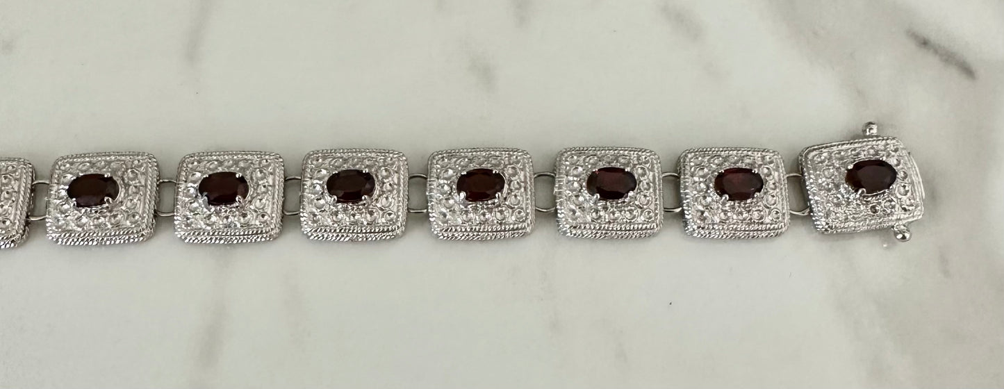 7.0 CTW Garnet Women’s Bracelet