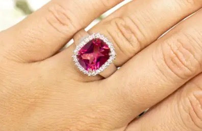 Womens Solid Sterling Silver 4.10 CTW Pink Topaz Ring