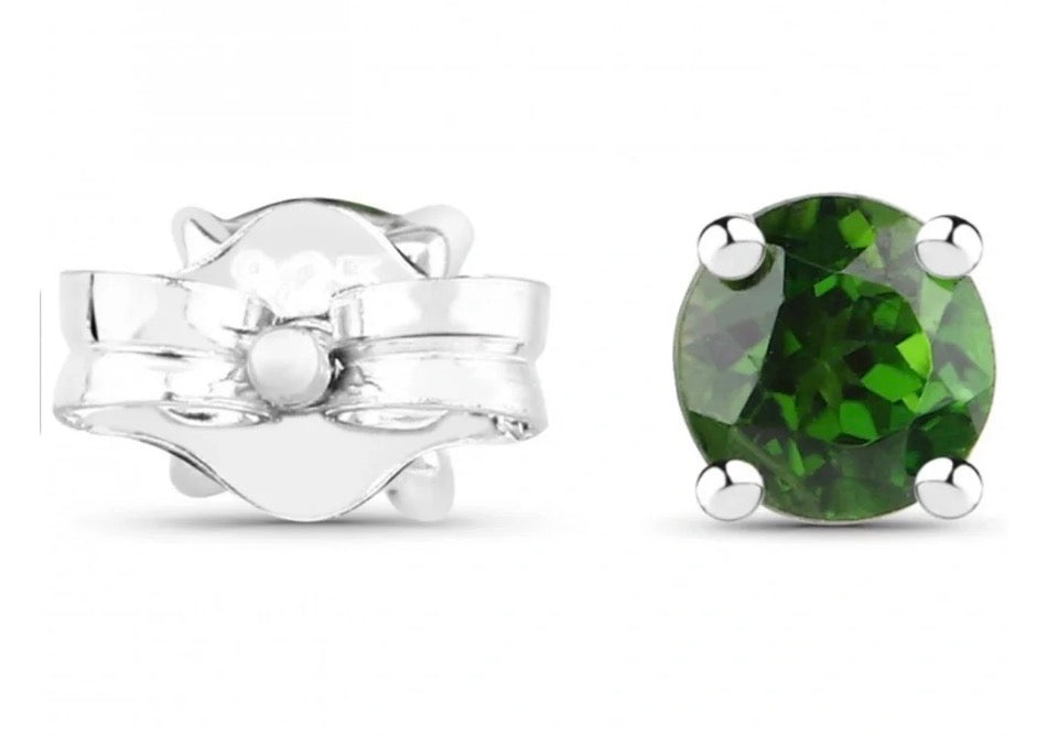 Ladies Sterling Silver Chrome Diopside Earrings