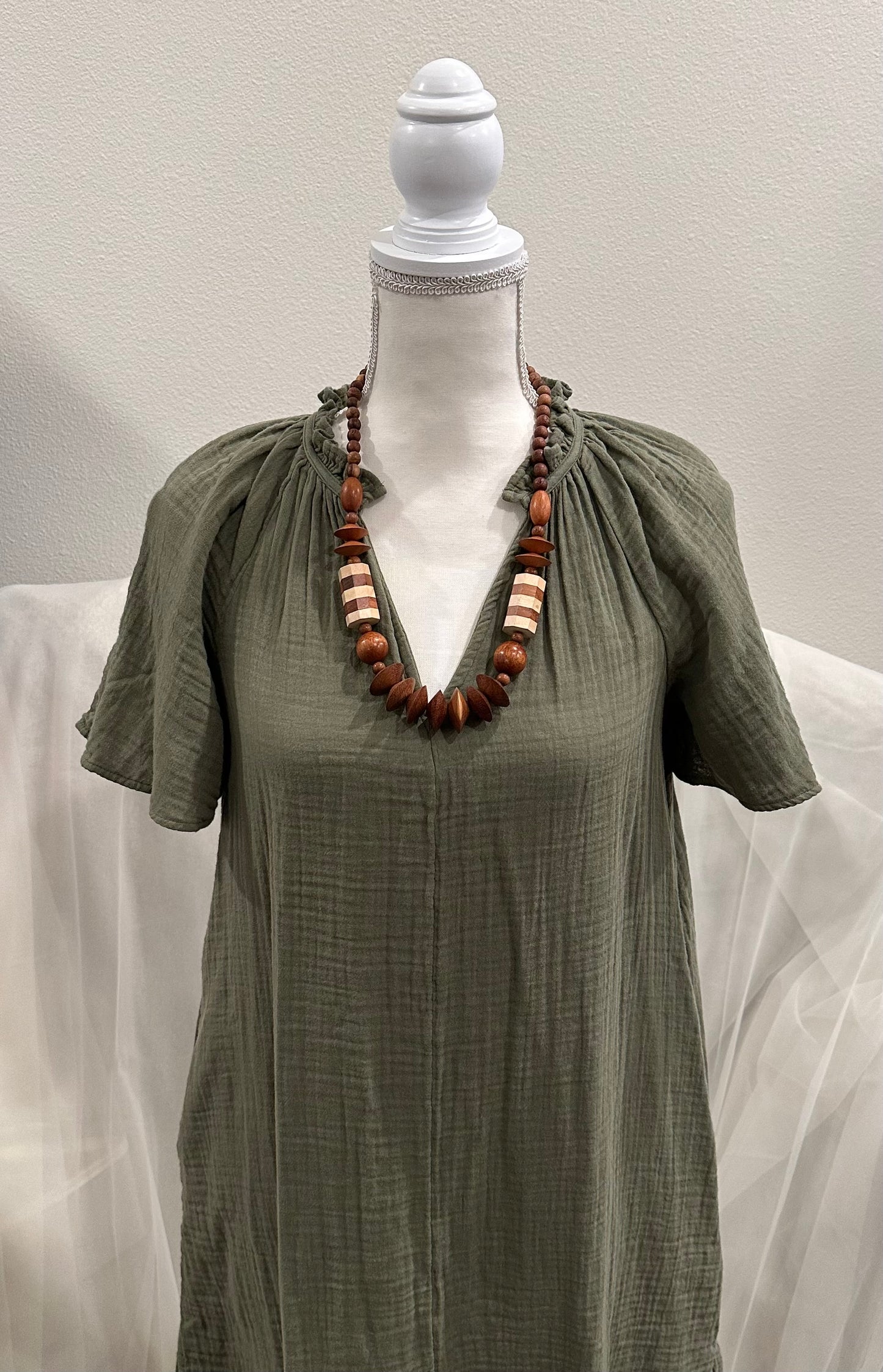 Vintage Wood Necklace