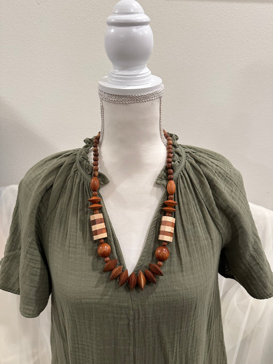 Vintage Wood Necklace