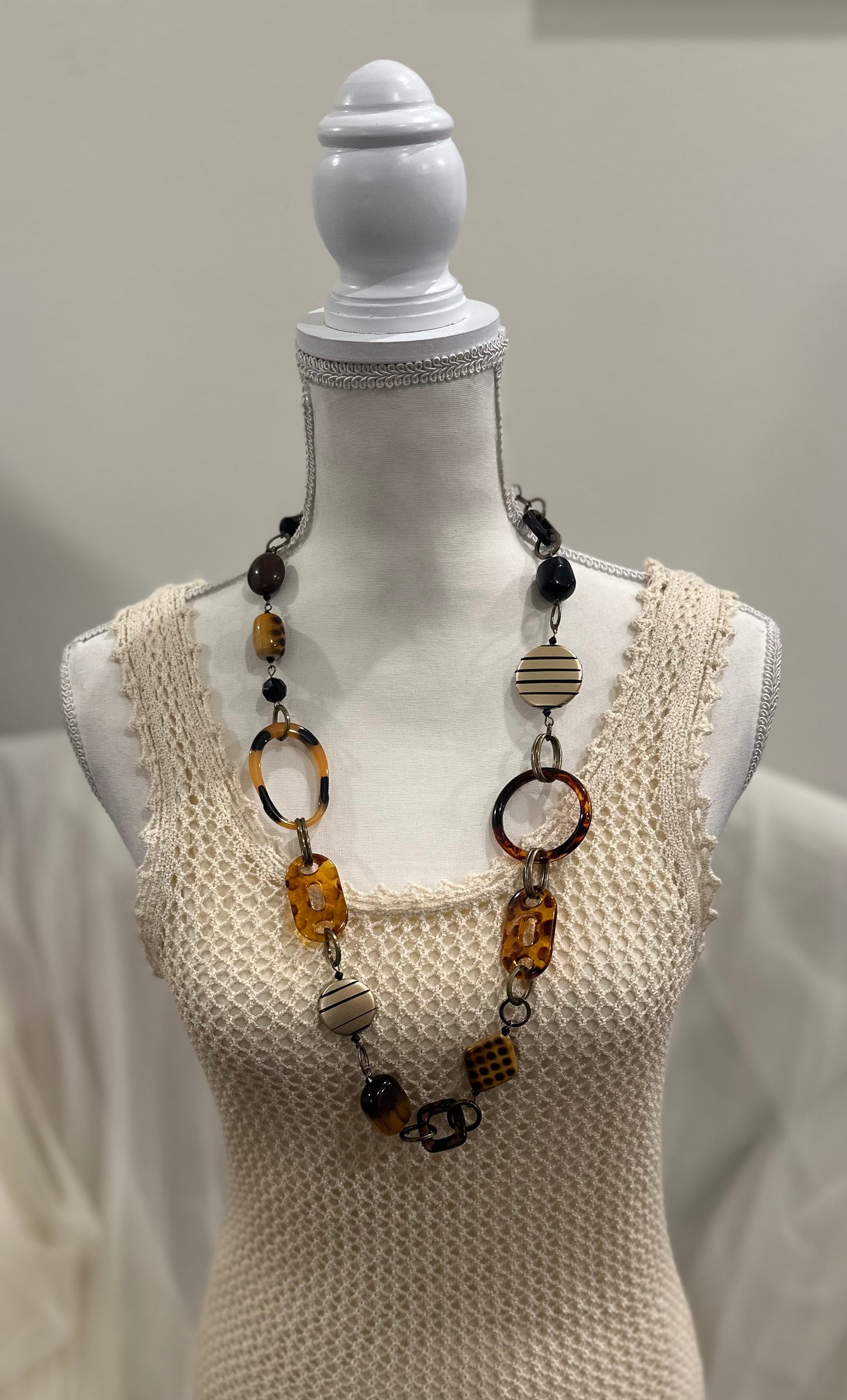 Brown and Amber Statement Necklace