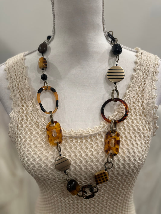 Brown and Amber Statement Necklace