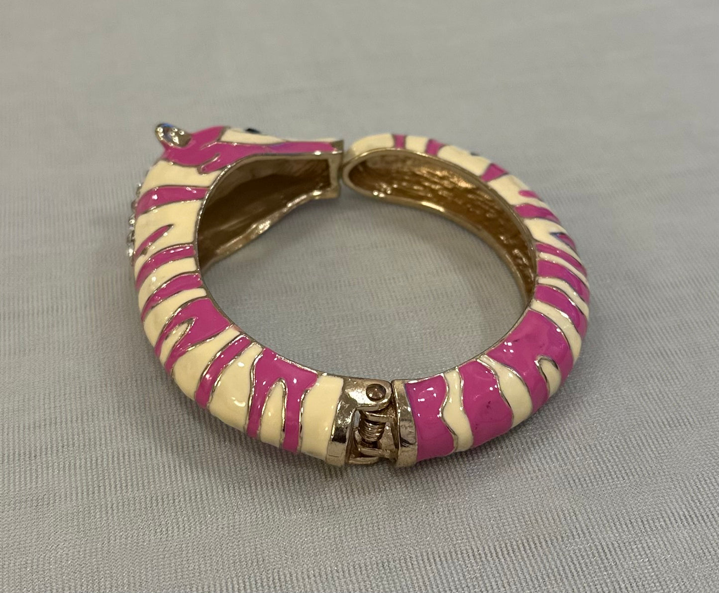 Zebra Hinged Cuff Bracelet