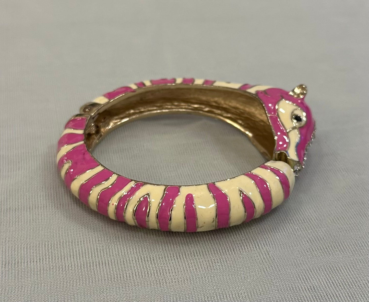 Zebra Hinged Cuff Bracelet