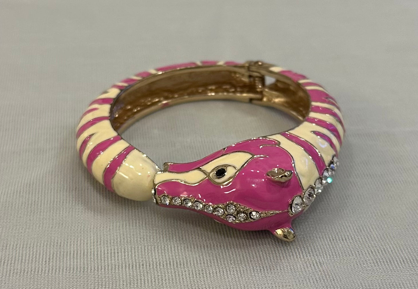 Zebra Hinged Cuff Bracelet