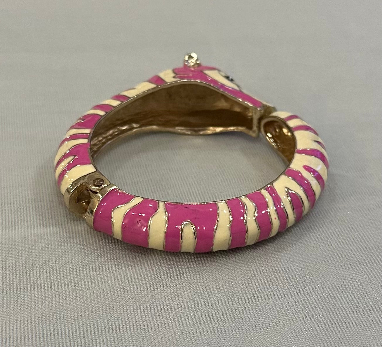 Zebra Hinged Cuff Bracelet