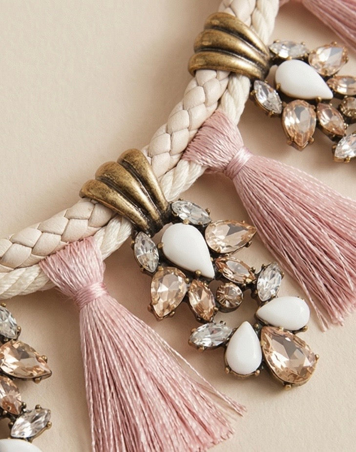 BaubleBar Pink Bib Statement Necklace