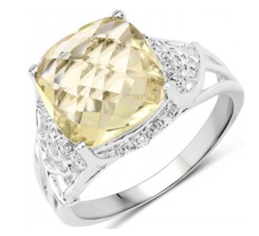 Ravishing Ladies Sterling Silver Quartz and Topaz Ring