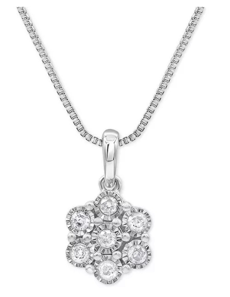 14K White Gold Over Sterling Silver 0.50 CTW Diamond Earrings and Necklace Set