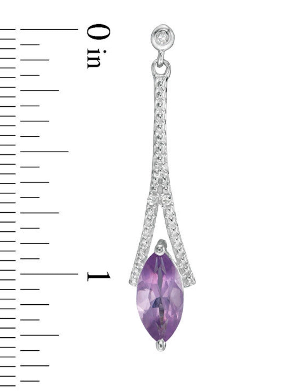 Sterling Silver 1.06 CTW Amethyst Earrings
