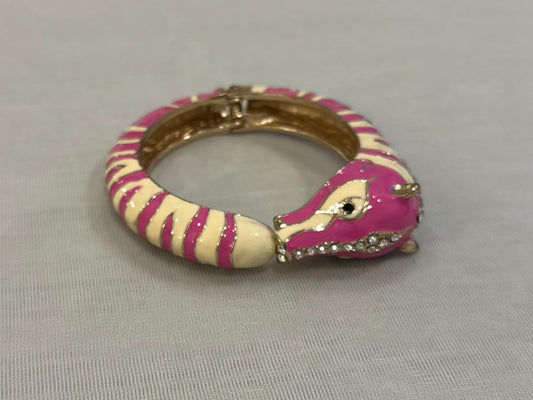 Zebra Hinged Cuff Bracelet