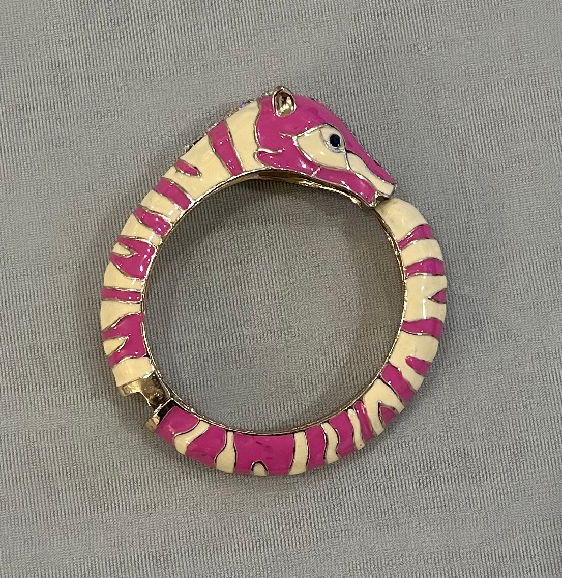 Zebra Hinged Cuff Bracelet
